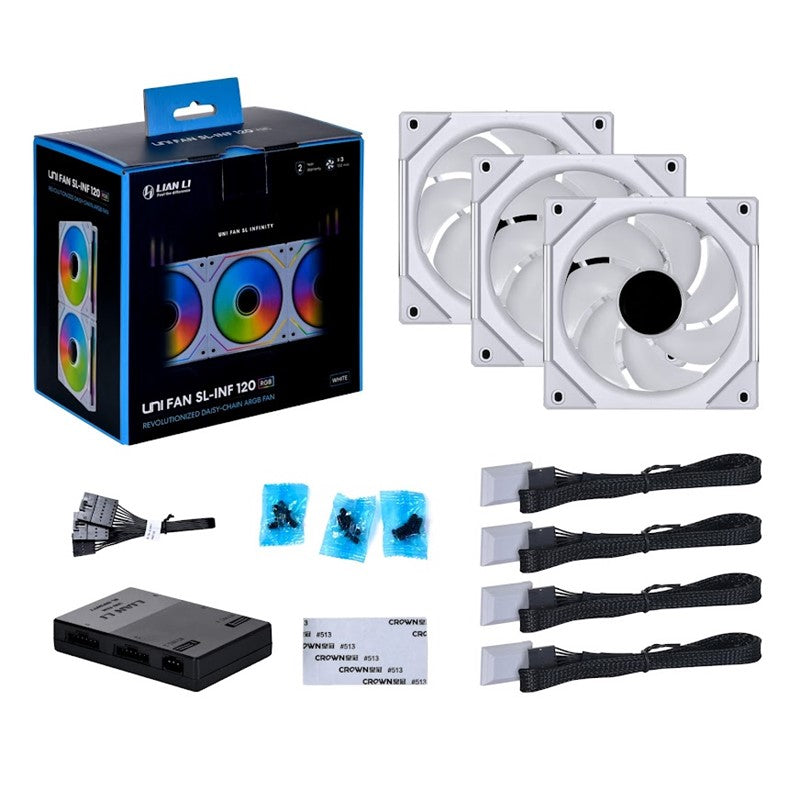 LIAN LI UNI FAN SL-INFINITY INF120-3 120mm ARGB Case Fans (Pack of 3) LIAN LI UNI FAN SL-INFINITY INF120-3 120mm ARGB Case Fans (Pack of 3)